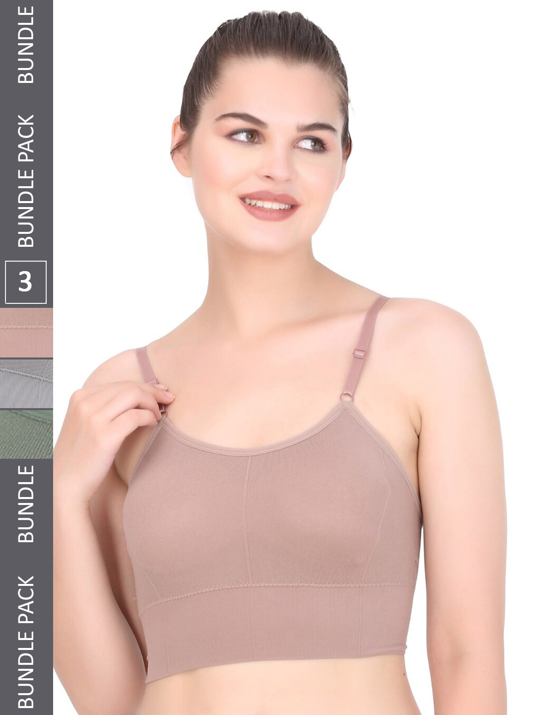 MYSHA Pack Of 3 Full Coverage Lightly Padded Non Wired Sports Bra With All Day Comfort, Brown
MYSHA Pack Of 3 Full Coverage Lightly Padded Non Wired Sports Bra With All Day Comfort, Brown