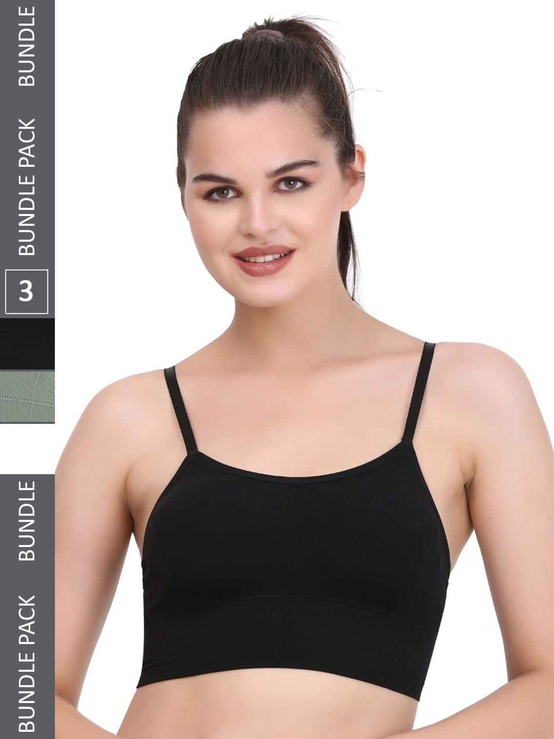 MYSHA Pack Of 3 Full Coverage Lightly Padded Non Wired Sports Bra With All Day Comfort, Black
MYSHA Pack Of 3 Full Coverage Lightly Padded Non Wired Sports Bra With All Day Comfort, Black