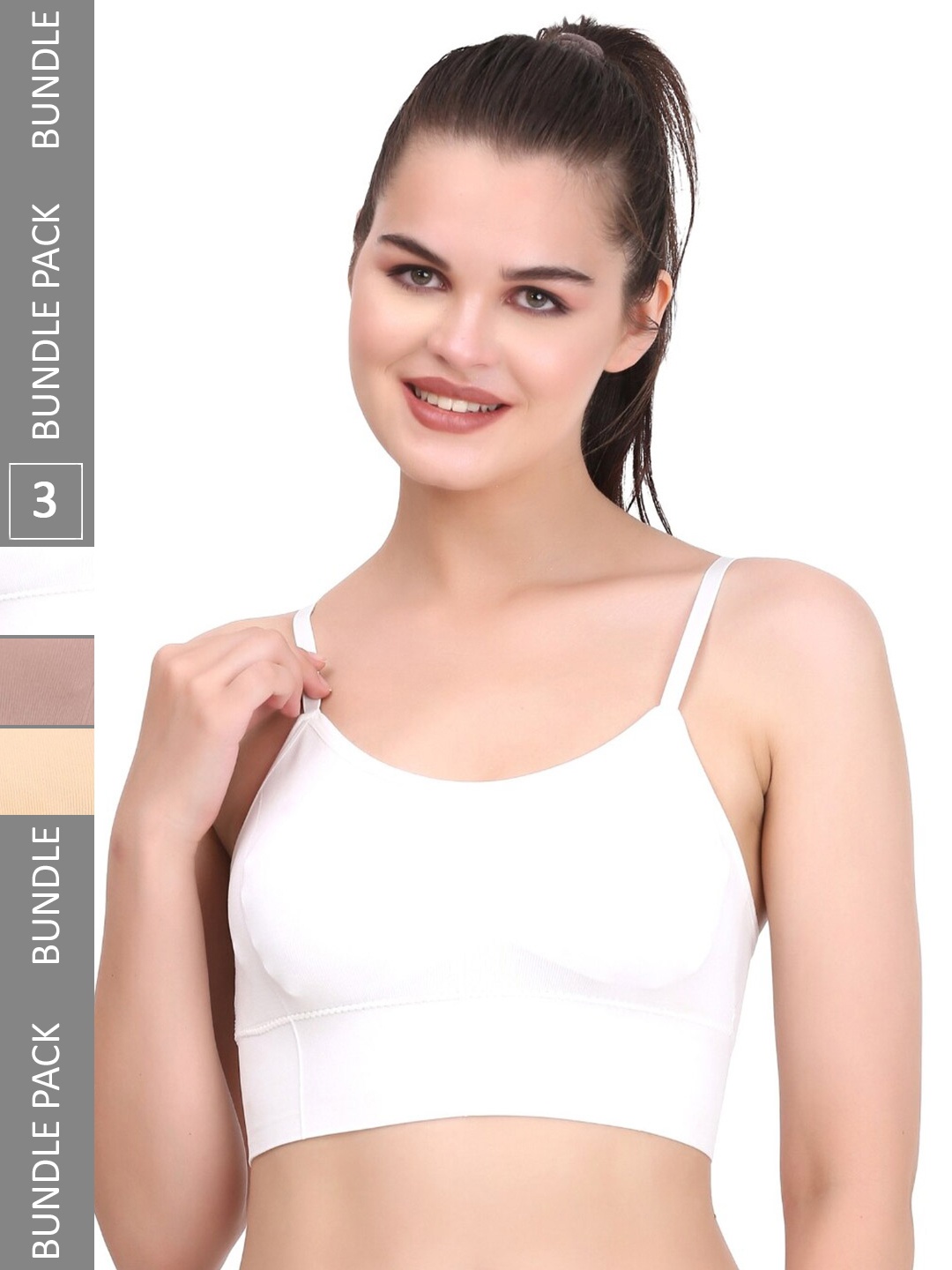 MYSHA Pack Of 3 Full Coverage Lightly Padded Non Wired Sports Bra With All Day Comfort, White
MYSHA Pack Of 3 Full Coverage Lightly Padded Non Wired Sports Bra With All Day Comfort, White