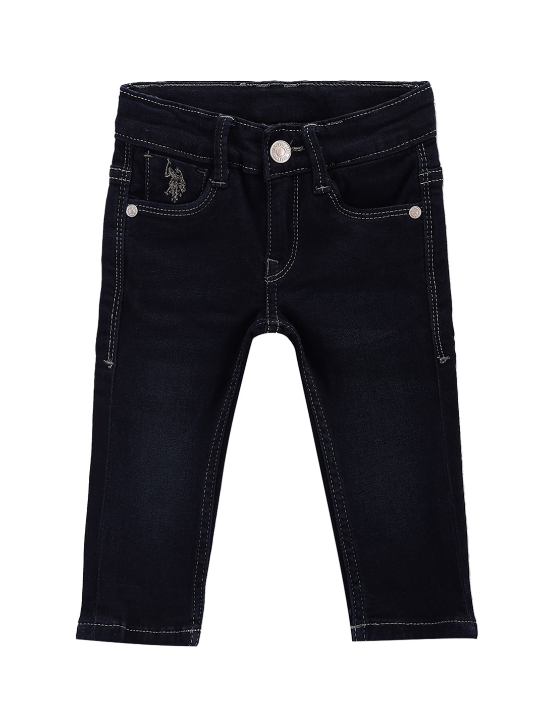 U.S. Polo Assn. Kids Girls Blue Slim Fit Mid-Rise Mildly Distressed Stretchable Jeans
U.S. Polo Assn. Kids Girls Blue Slim Fit Mid-Rise Mildly Distressed Stretchable Jeans