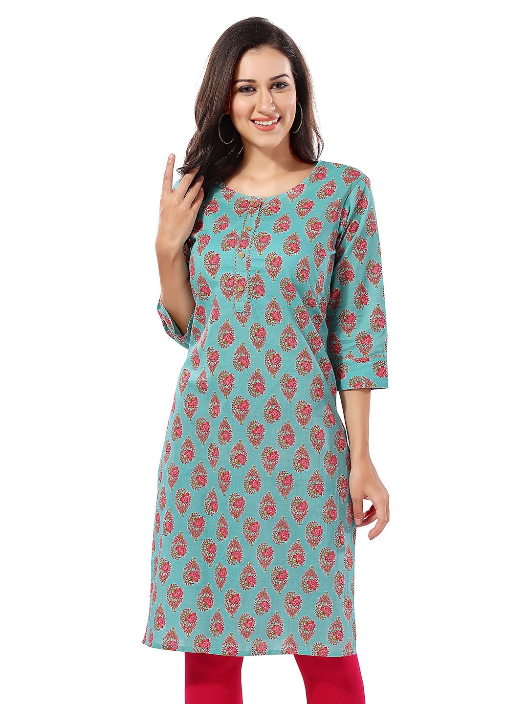 Keshubaba Floral Printed Round Neck Three-Quarter Sleeve Gotta Patti Cotton Kurta, Green
Keshubaba Floral Printed Round Neck Three-Quarter Sleeve Gotta Patti Cotton Kurta, Green