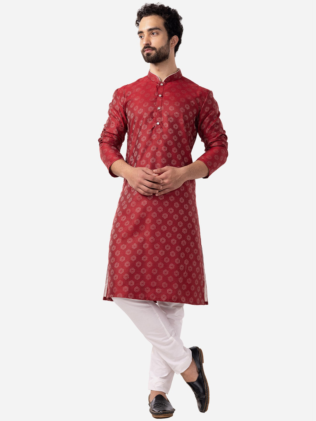 THE KURTA COMPANY Ethnic Motifs Printed Mandarin Collar Cotton Silk Straight Kurta, Red
THE KURTA COMPANY Ethnic Motifs Printed Mandarin Collar Cotton Silk Straight Kurta, Red