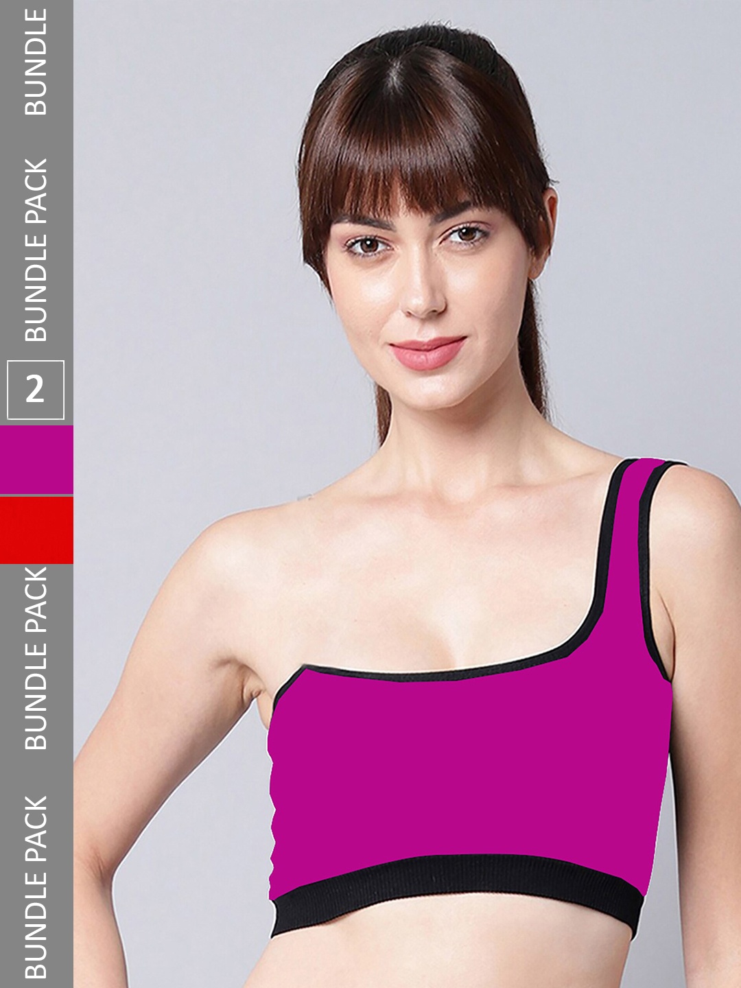 PIBU Pack Of 2 One Shoulder Non Padded Cotton Workout Bra Wih 360 Degree Support, Red
PIBU Pack Of 2 One Shoulder Non Padded Cotton Workout Bra Wih 360 Degree Support, Red