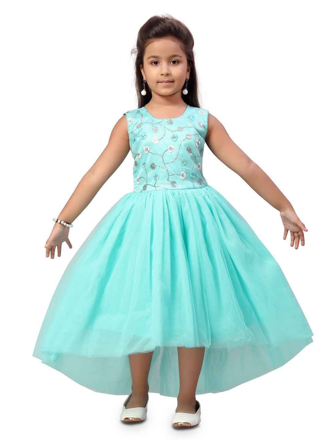 BAESD Girls Embellished Sleeveless Fit & Flare Midi Dress, Turquoise blue 
BAESD Girls Embellished Sleeveless Fit & Flare Midi Dress, Turquoise blue