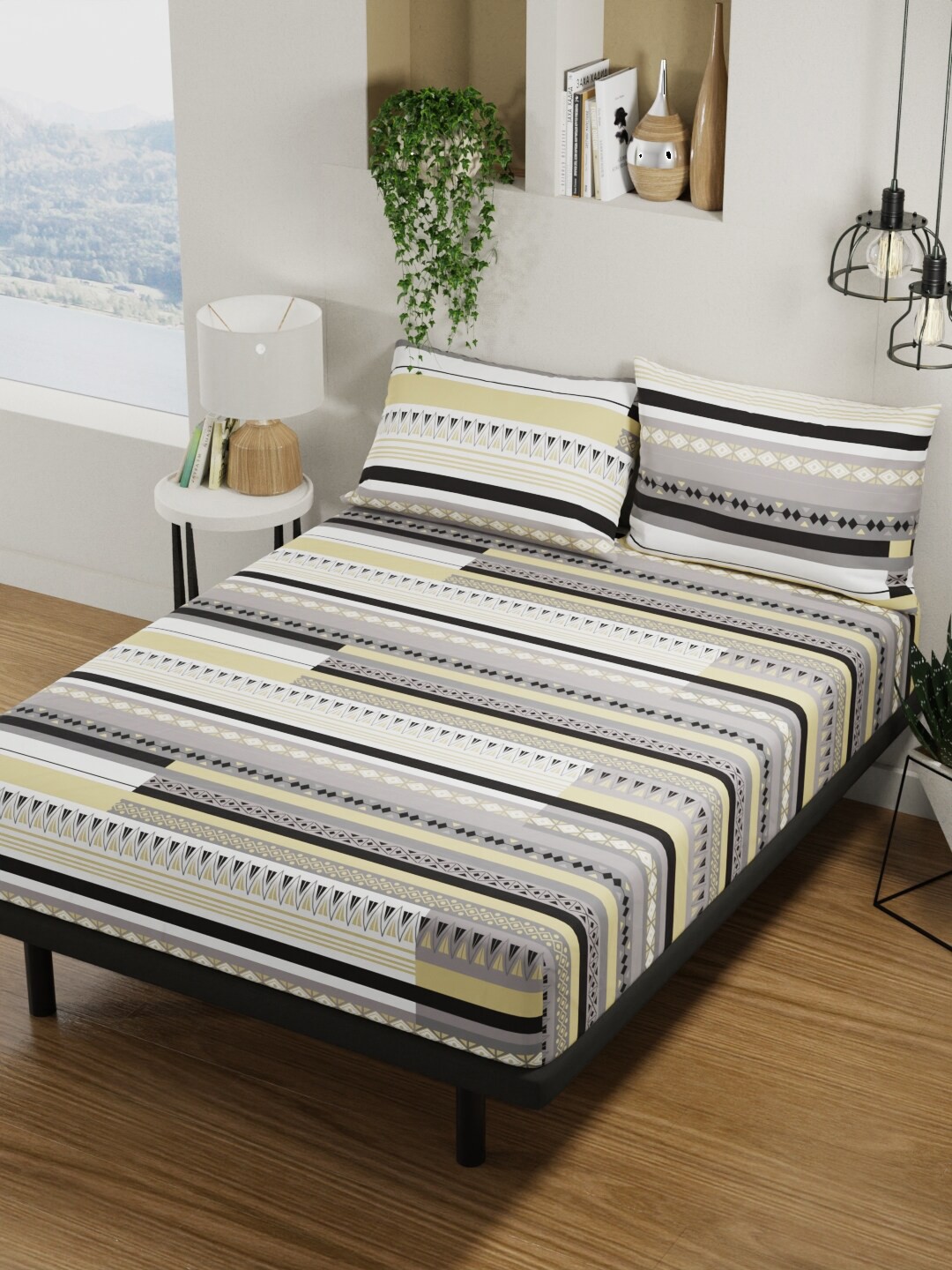 BIANCA Platinum Beige Geometric 144 TC Pure Cotton Queen Bedsheet with 2 Pillow Covers
BIANCA Platinum Beige Geometric 144 TC Pure Cotton Queen Bedsheet with 2 Pillow Covers