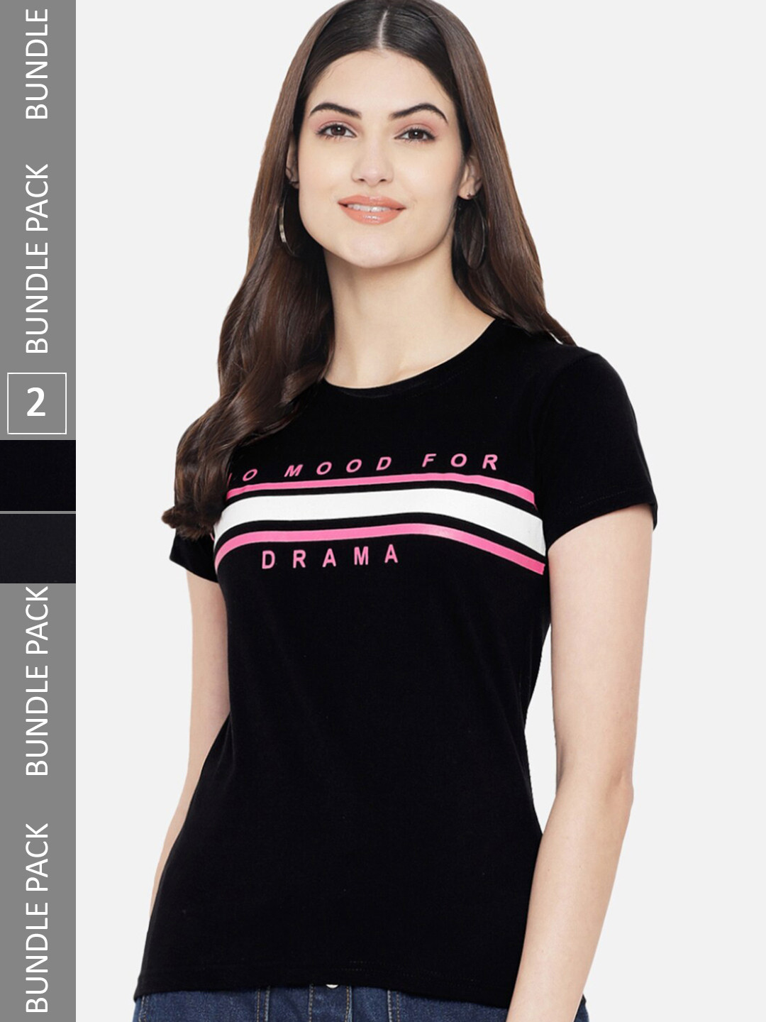 BAESD Pack Of 2 Printed Cotton T-Shirt, Black
BAESD Pack Of 2 Printed Cotton T-Shirt, Black