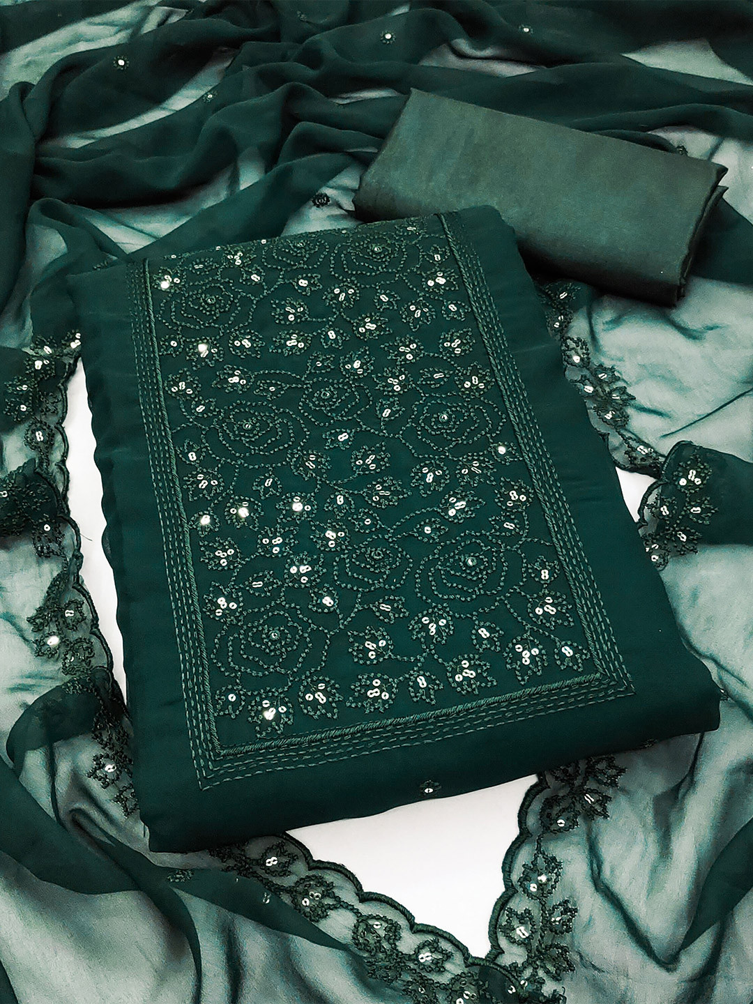 KALINI Embroidered Unstitched Dress Material, Green
KALINI Embroidered Unstitched Dress Material, Green