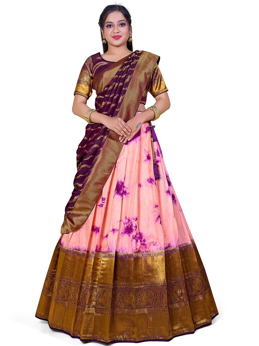 HALFSAREE STUDIO Ethnic Motif Semi-Stitched Lehenga & Unstitched Blouse With Dupatta, Maroon
HALFSAREE STUDIO Ethnic Motif Semi-Stitched Lehenga & Unstitched Blouse With Dupatta, Maroon