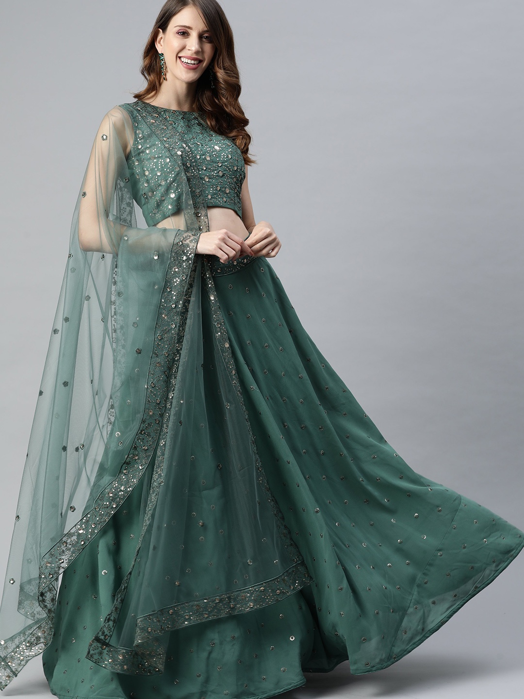 Sangria Embroidery Work Semi-Stitched Lehenga & Unstitched Blouse With Dupatta, Olive
Sangria Embroidery Work Semi-Stitched Lehenga & Unstitched Blouse With Dupatta, Olive
