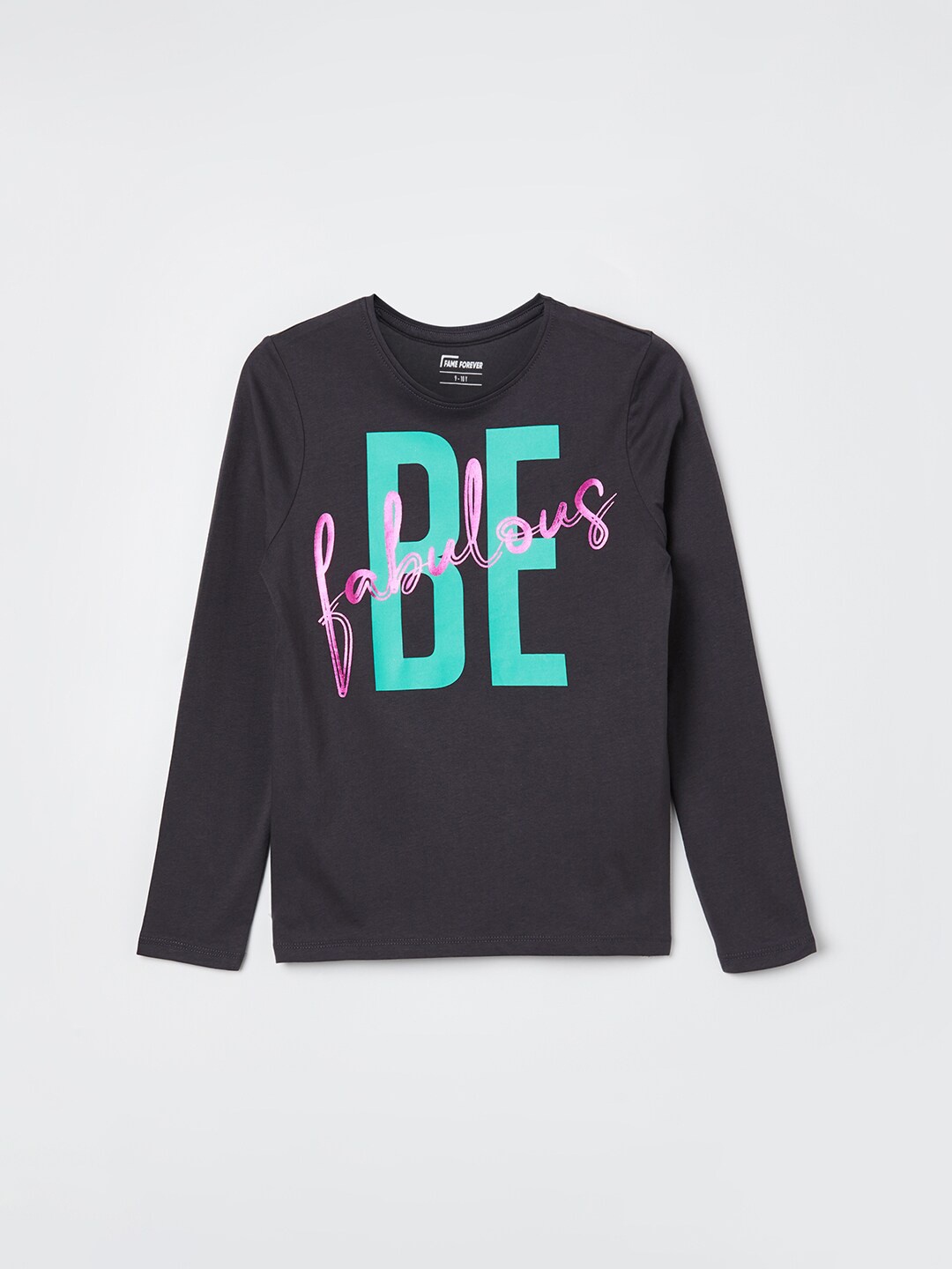 Fame Forever by Lifestyle Girls Typography Printed Pure Cotton Casual T-shirt, Charcoal
Fame Forever by Lifestyle Girls Typography Printed Pure Cotton Casual T-shirt, Charcoal