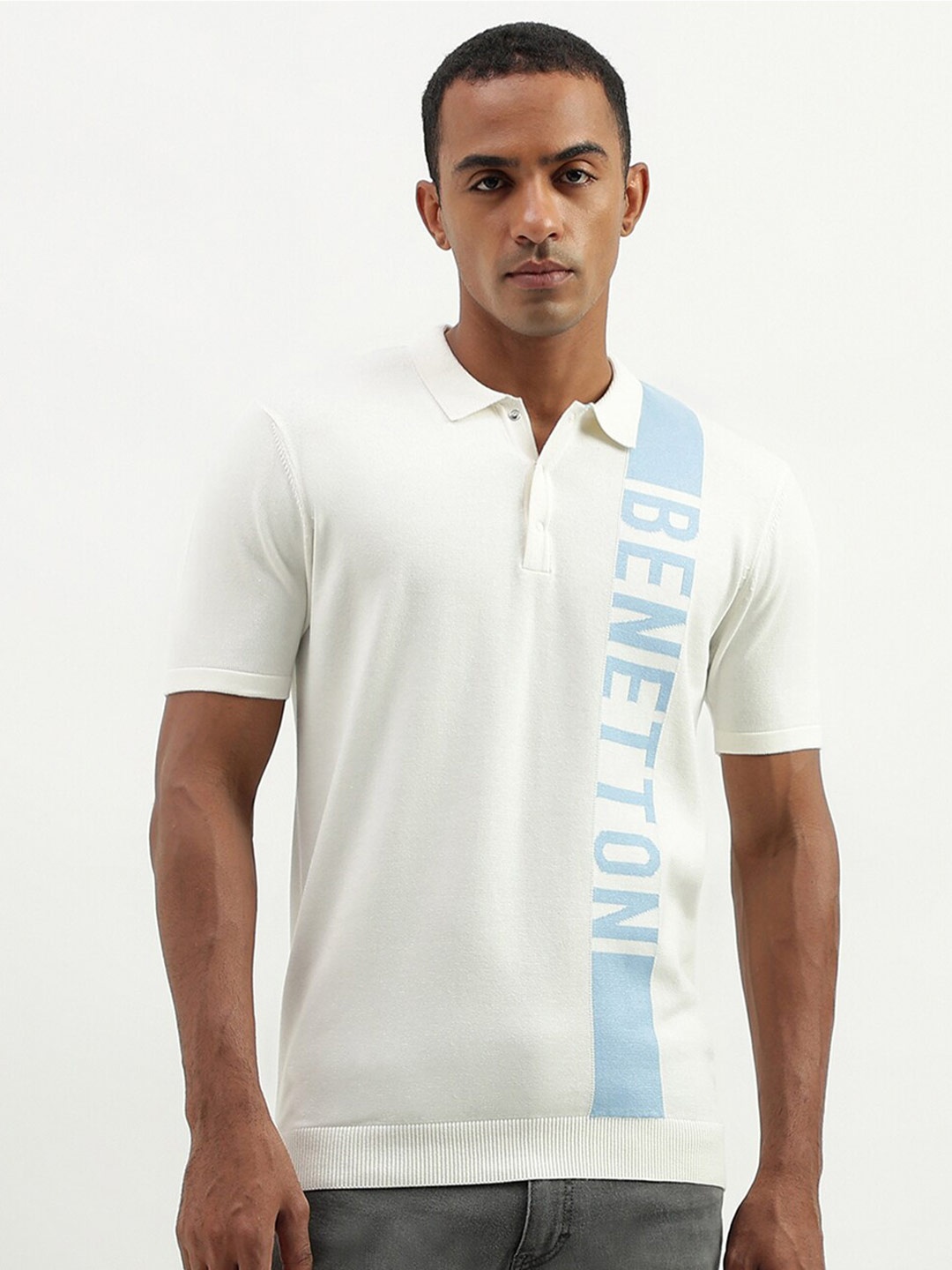United Colors of Benetton Typography Printed Polo Collar Cotton Casual T-shirt, White
United Colors of Benetton Typography Printed Polo Collar Cotton Casual T-shirt, White