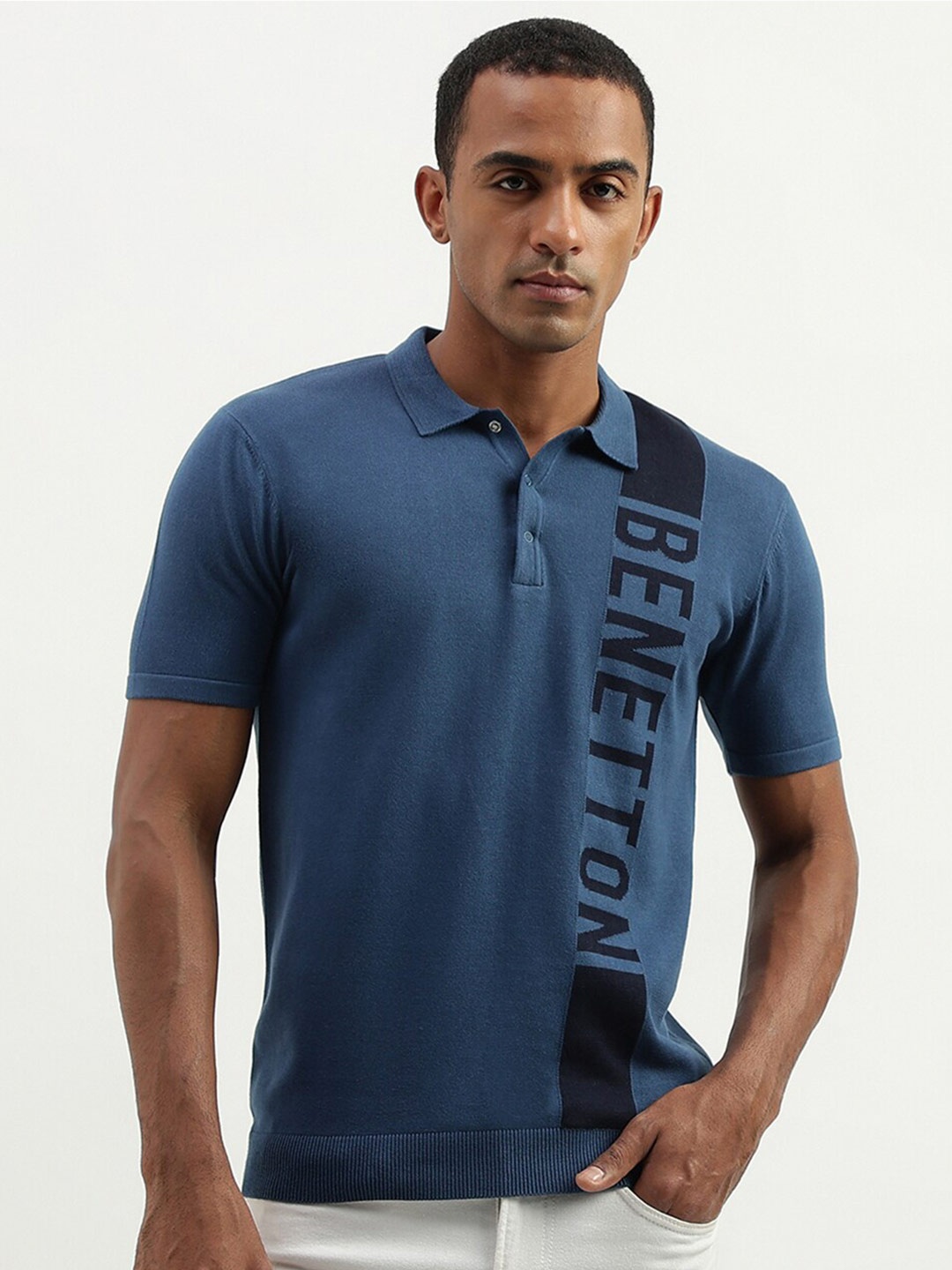 United Colors of Benetton Typography Printed Polo Collar Cotton Casual T-shirt, Blue
United Colors of Benetton Typography Printed Polo Collar Cotton Casual T-shirt, Blue