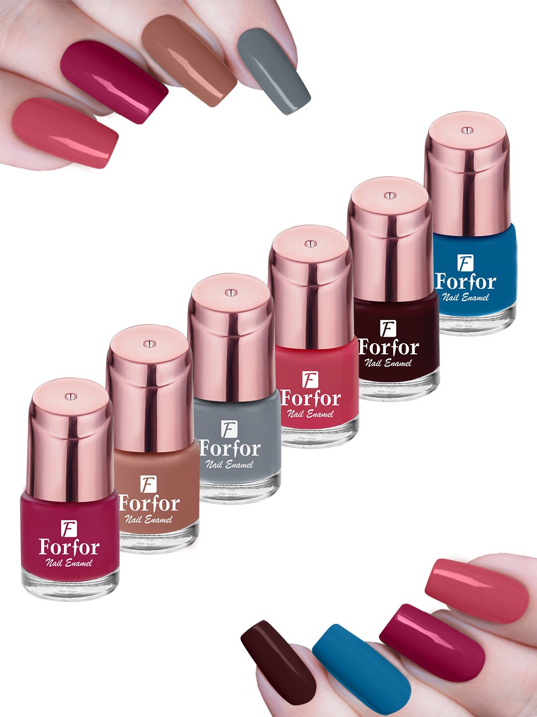 FORFOR Rose Gold Set Of 4 Perfect Stay Nail Polish - 6ml Each -101-102-103-110-111-112, Multi
FORFOR Rose Gold Set Of 4 Perfect Stay Nail Polish - 6ml Each -101-102-103-110-111-112, Multi