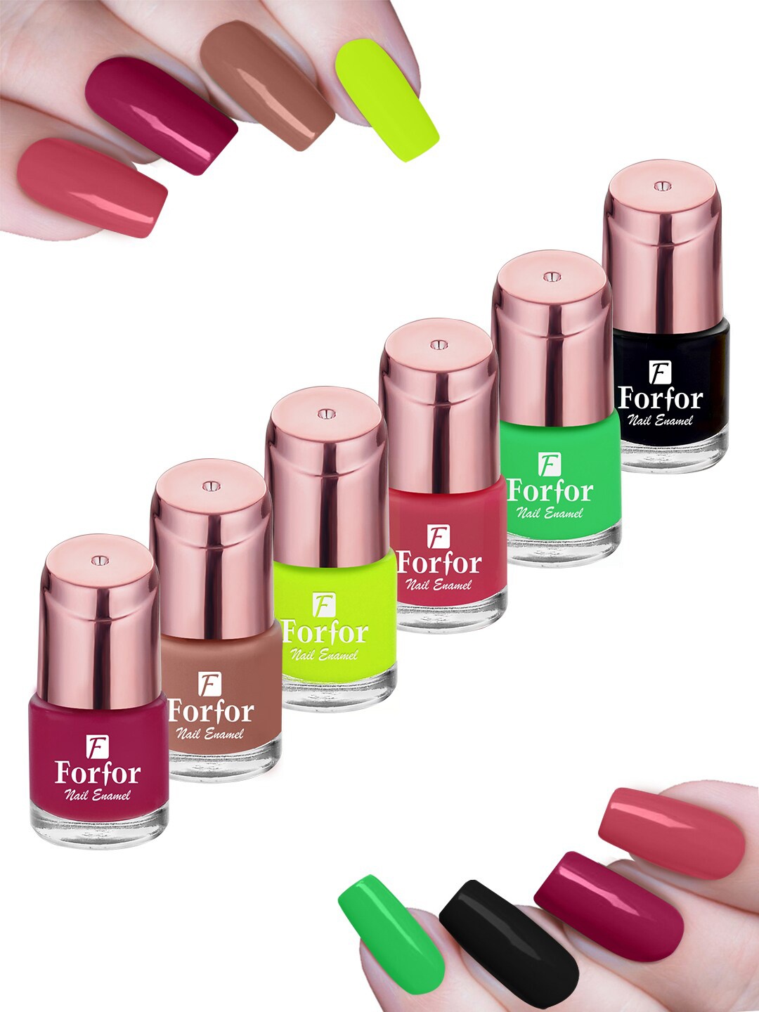 FORFOR Perfect Stay Set Of 6 Rose Gold Nail Polish - 6ml Each - 101-102-103-116-117-118, Multi
FORFOR Perfect Stay Set Of 6 Rose Gold Nail Polish - 6ml Each - 101-102-103-116-117-118, Multi