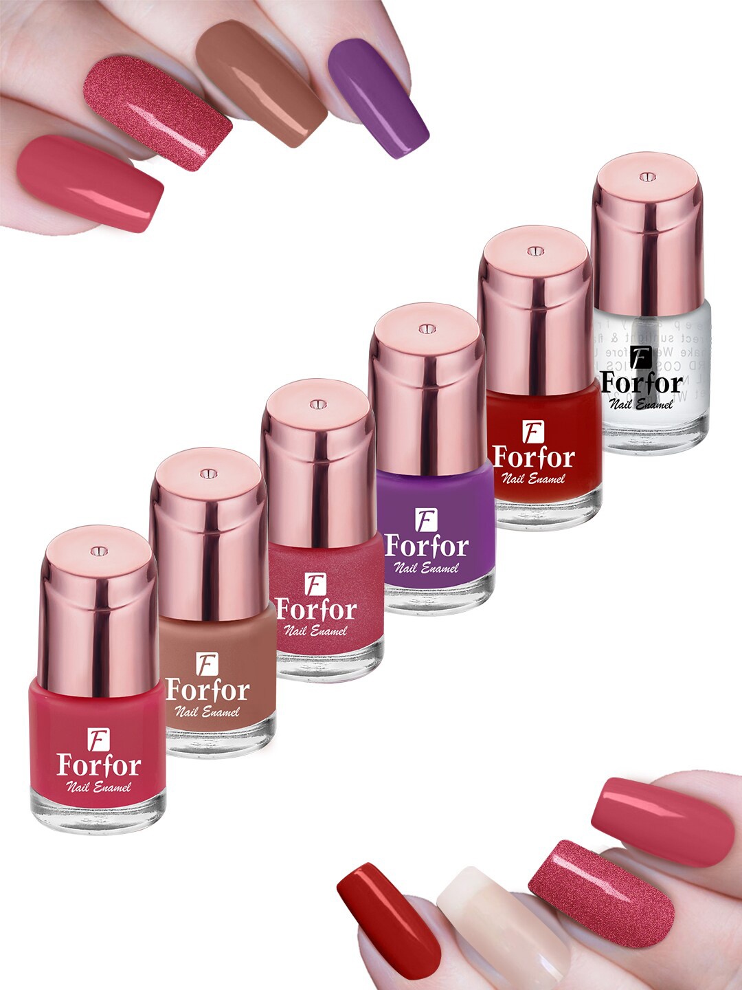 FORFOR Perfect Stay Set Of 6 Rose Gold Nail Polish - 6ml Each-1102-108-103-109-107-114, Pink
FORFOR Perfect Stay Set Of 6 Rose Gold Nail Polish - 6ml Each-1102-108-103-109-107-114, Pink