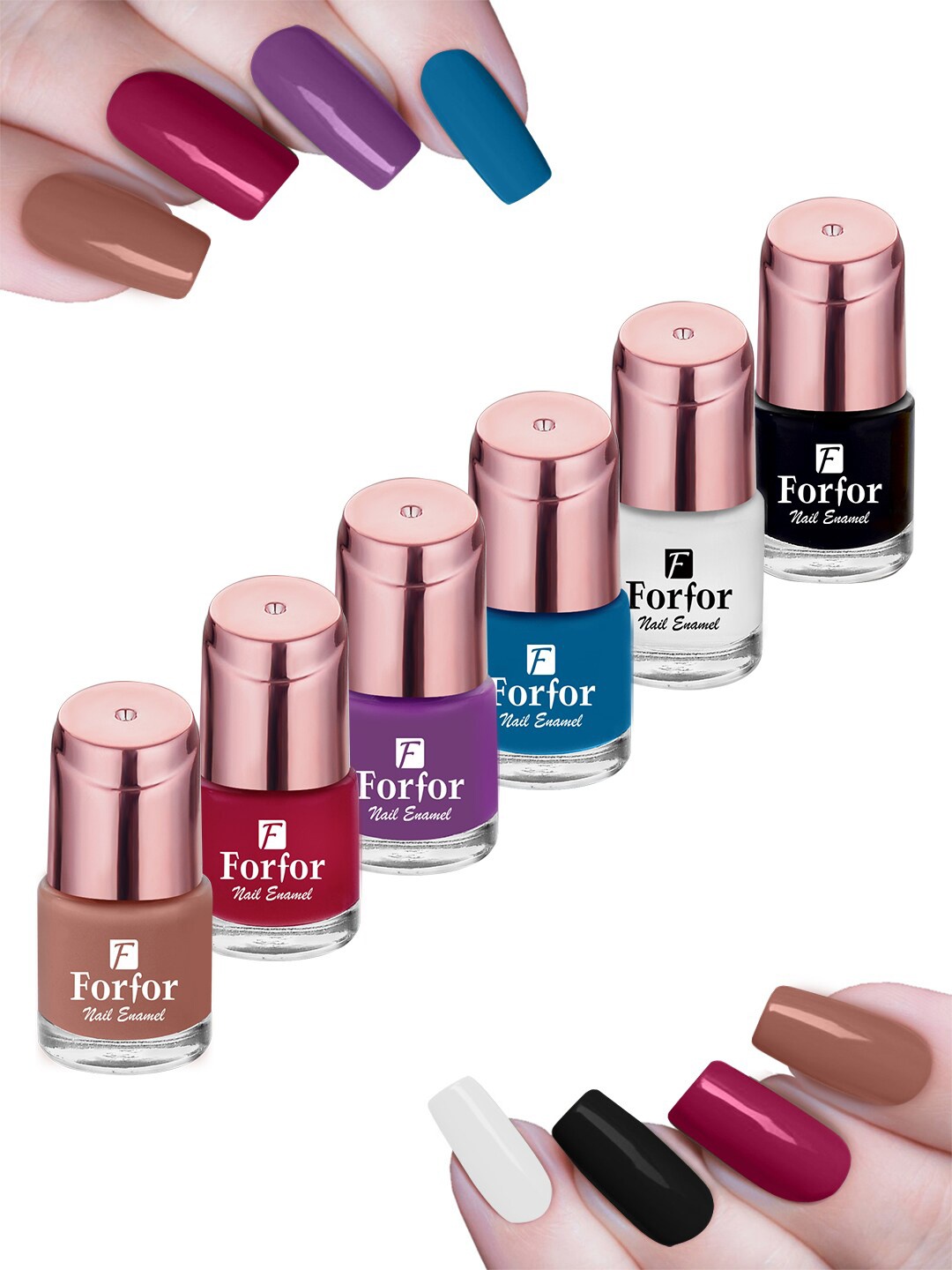 FORFOR Rose Gold 6 Rose Perfect Stay Nail Polish - 6ml Each-1103-106-109-112-115-118, Red
FORFOR Rose Gold 6 Rose Perfect Stay Nail Polish - 6ml Each-1103-106-109-112-115-118, Red