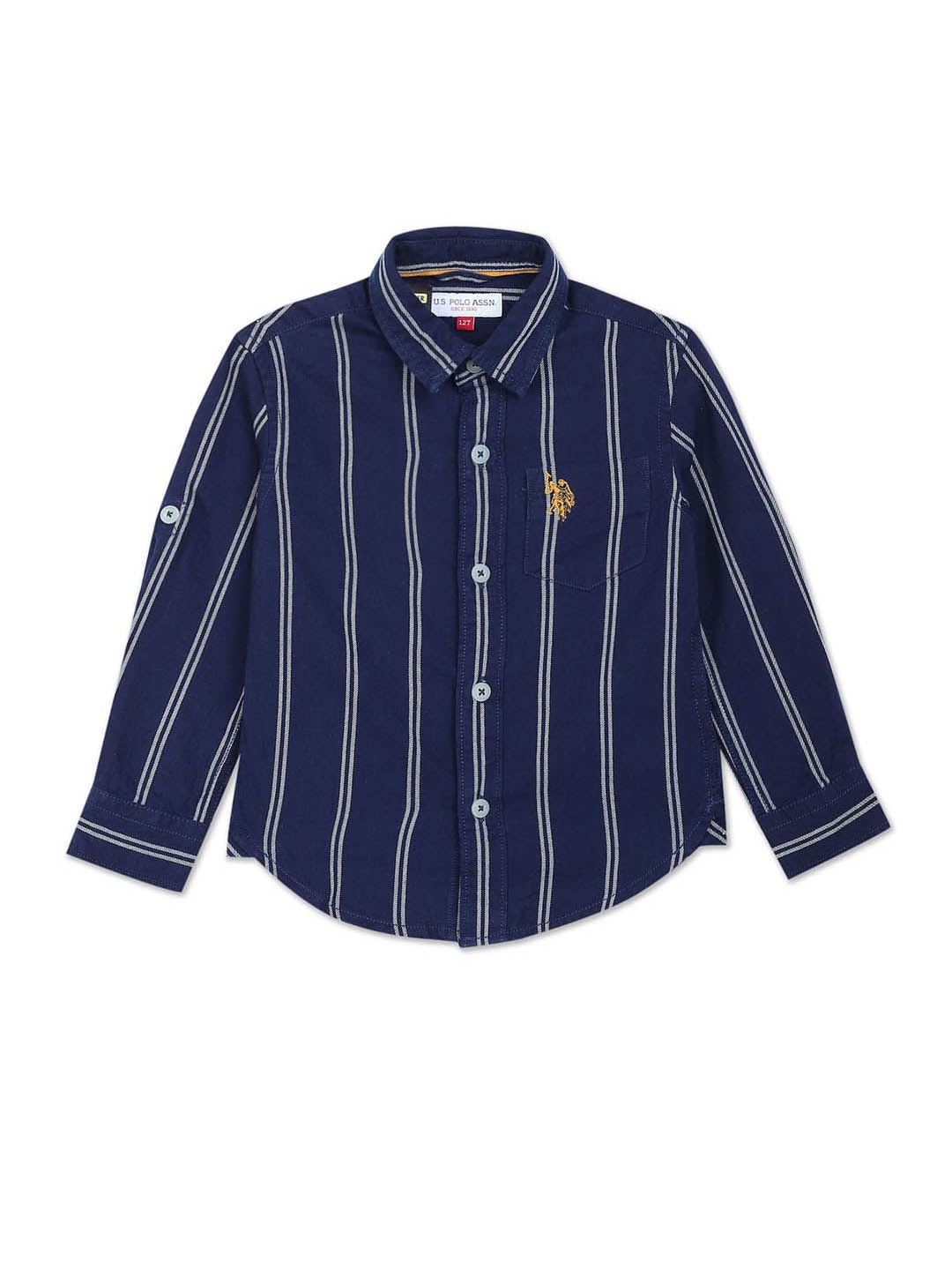 U.S. Polo Assn. Kids Boys Classic Vertical Stripes Spread Collar Cotton Casual Shirt, Blue
U.S. Polo Assn. Kids Boys Classic Vertical Stripes Spread Collar Cotton Casual Shirt, Blue