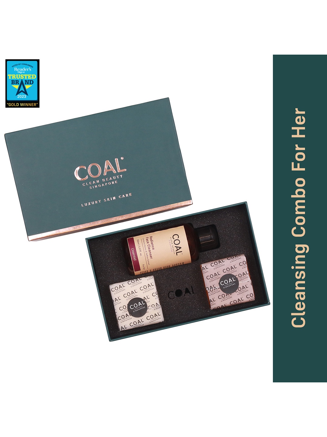COAL CLEAN BEAUTY Cleansing Combo - Face Cleanser + Coffee Soap + Charcoal Soap - 350g, Na
COAL CLEAN BEAUTY Cleansing Combo - Face Cleanser + Coffee Soap + Charcoal Soap - 350g, Na