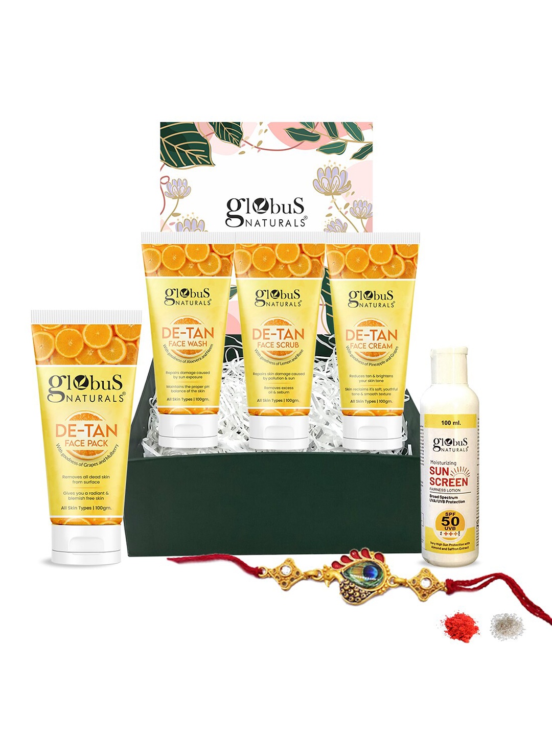 Globus naturals Unisex Set Of 6 Charcoal Detox Rakhi Gift Box For Brother and Sister, Gold
Globus naturals Unisex Set Of 6 Charcoal Detox Rakhi Gift Box For Brother and Sister, Gold
