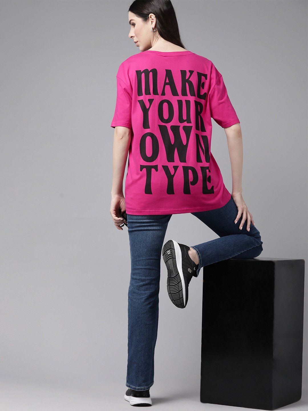 Roadster Women Typography Printed Drop-Shoulder Sleeves Pure Cotton T-shirt, Fuchsia
Roadster Women Typography Printed Drop-Shoulder Sleeves Pure Cotton T-shirt, Fuchsia