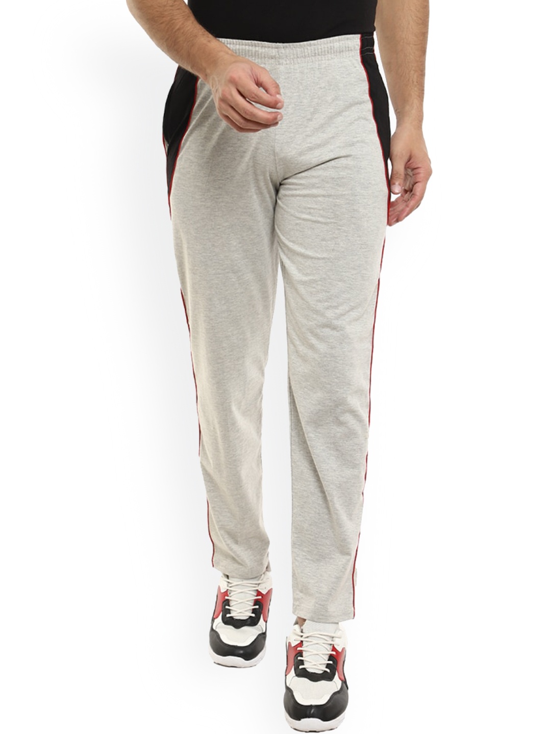 V-Mart Men Single Jersey Cotton Track Pants, Grey
