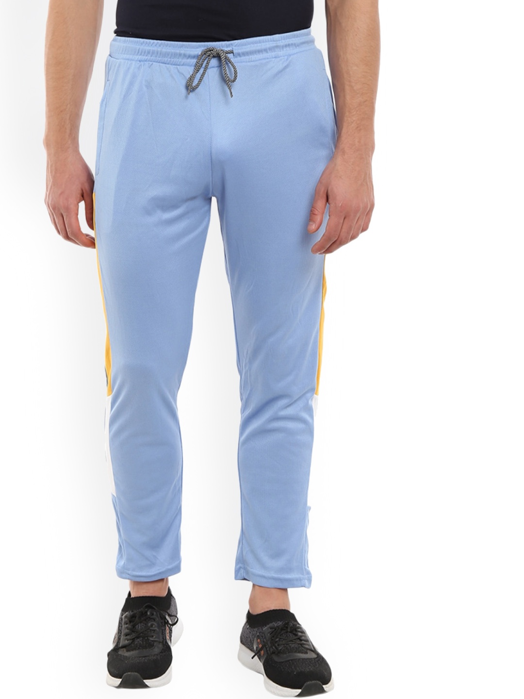 V-Mart Men Mid-Rise Cotton Track Pant, Blue