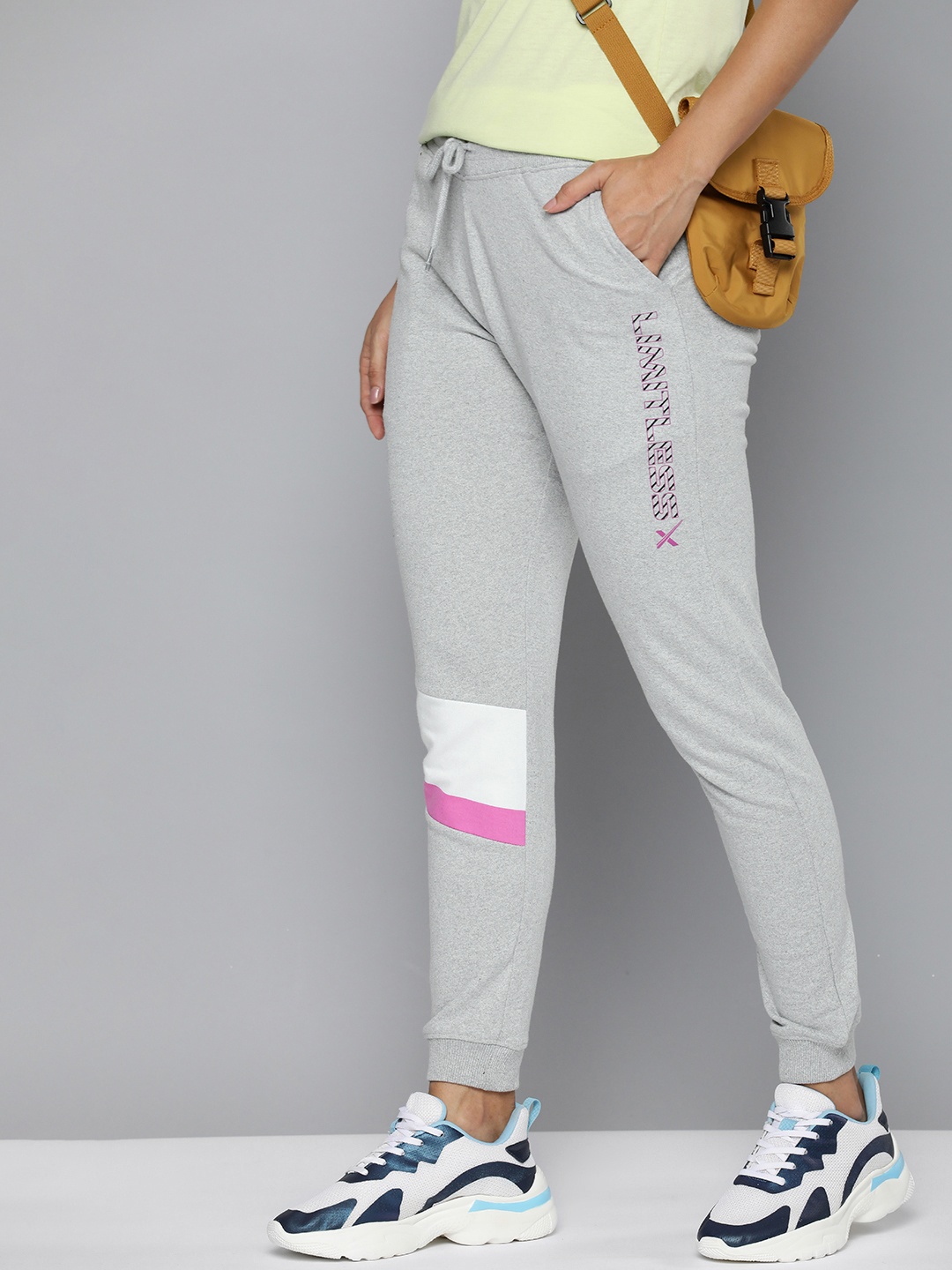 HRX by Hrithik Roshan Women Lifestyle Typography Printed Terry Joggers, Grey melange
HRX by Hrithik Roshan Women Lifestyle Typography Printed Terry Joggers, Grey melange