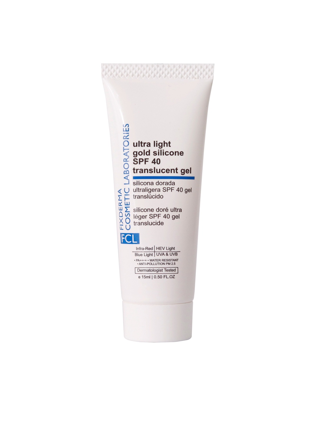 FIXDERMA COSMETIC LABORATORIES UltraLight Gold Silicone SPF40 Gel Sunscreen - 15 ml, White
FIXDERMA COSMETIC LABORATORIES UltraLight Gold Silicone SPF40 Gel Sunscreen - 15 ml, White