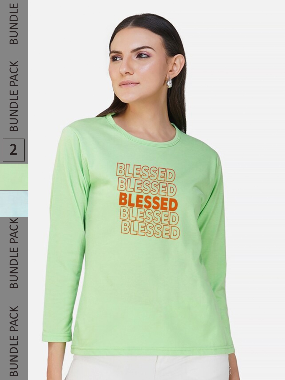 CHOZI Pack of 2 Typography Printed Round Neck Long Sleeves Cotton T-Shirt, Lime green
CHOZI Pack of 2 Typography Printed Round Neck Long Sleeves Cotton T-Shirt, Lime green