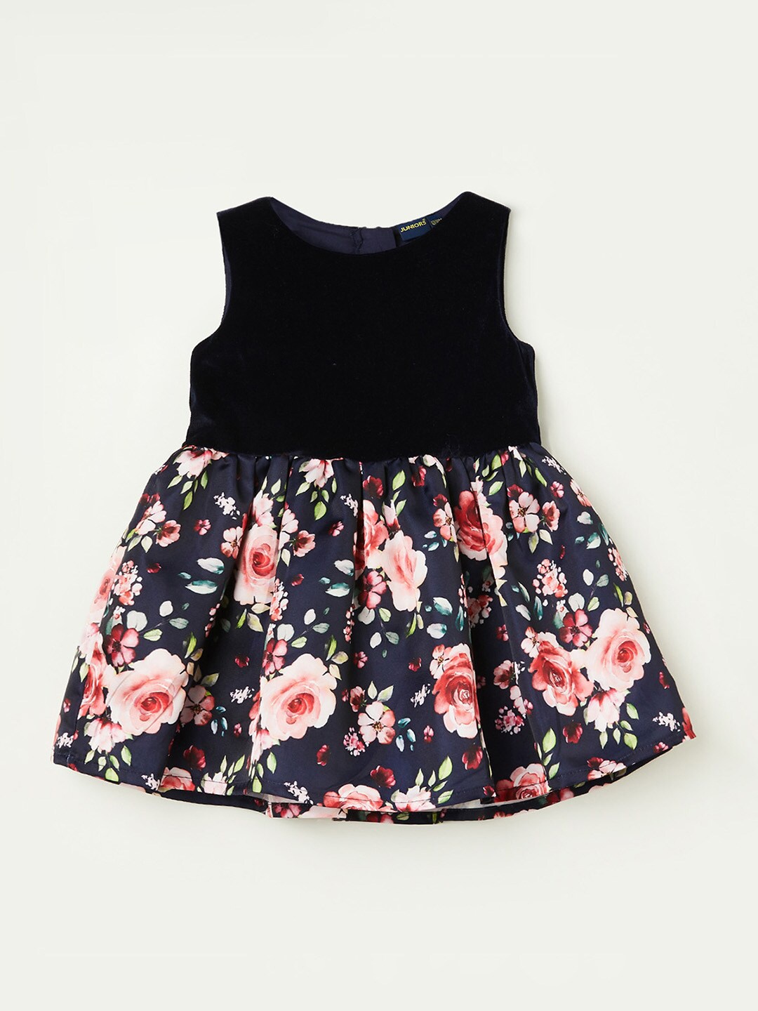 Juniors by Lifestyle Floral Printed Fit & Flare Dress, Blue