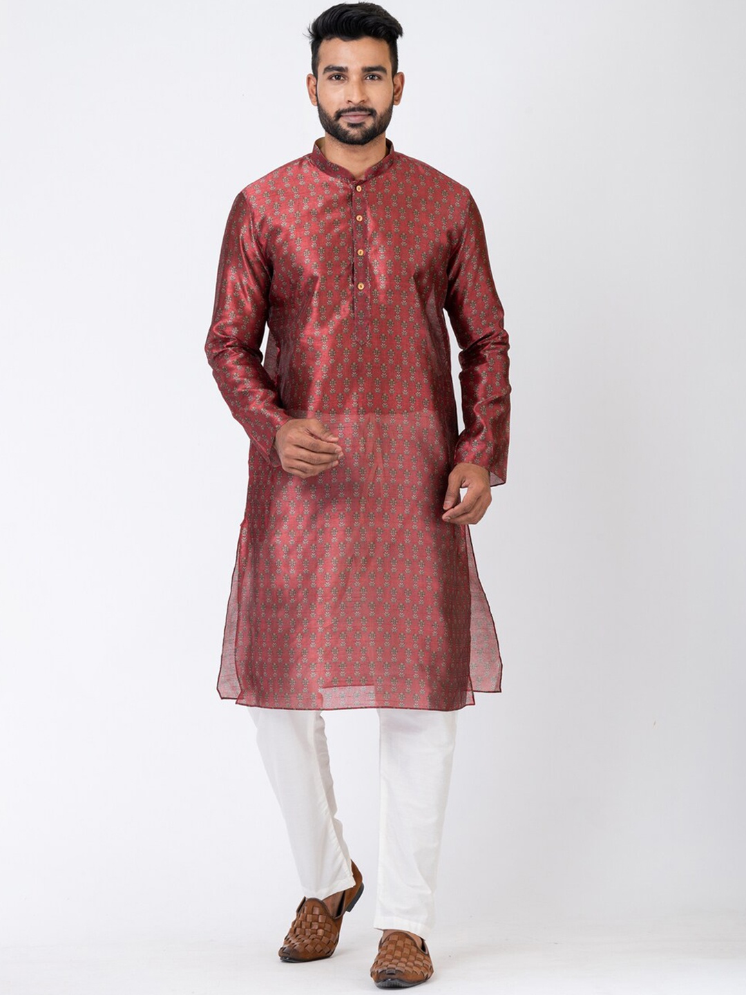 HU - Handcrafted Uniquely Ethnic Motifs Printed Chanderi Silk Straight Kurta, Maroon
HU - Handcrafted Uniquely Ethnic Motifs Printed Chanderi Silk Straight Kurta, Maroon