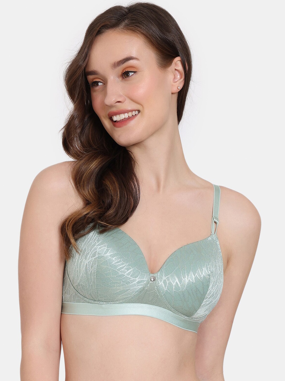 Zivame Abstract Self Design Half Coverage Lightly Padded T-shirt Bra With All Day Comfort, Green
Zivame Abstract Self Design Half Coverage Lightly Padded T-shirt Bra With All Day Comfort, Green