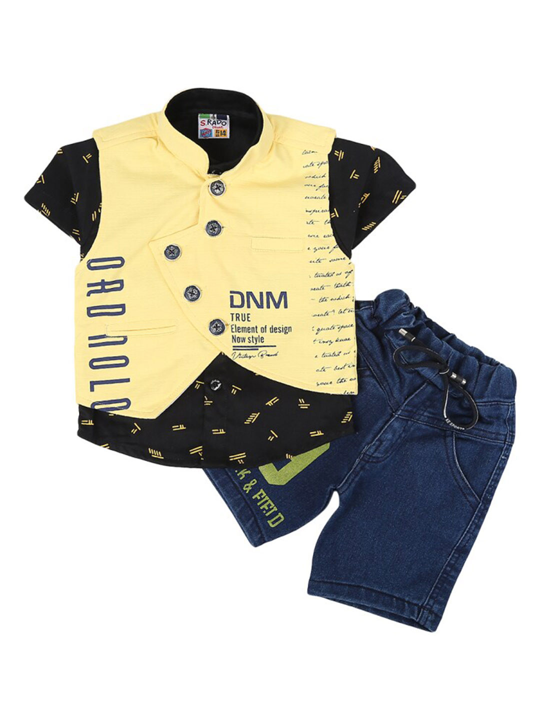 V-Mart Infant Printed Pure Cotton Shirt With Shorts & Waistcoat, Navy blue 
V-Mart Infant Printed Pure Cotton Shirt With Shorts & Waistcoat, Navy blue