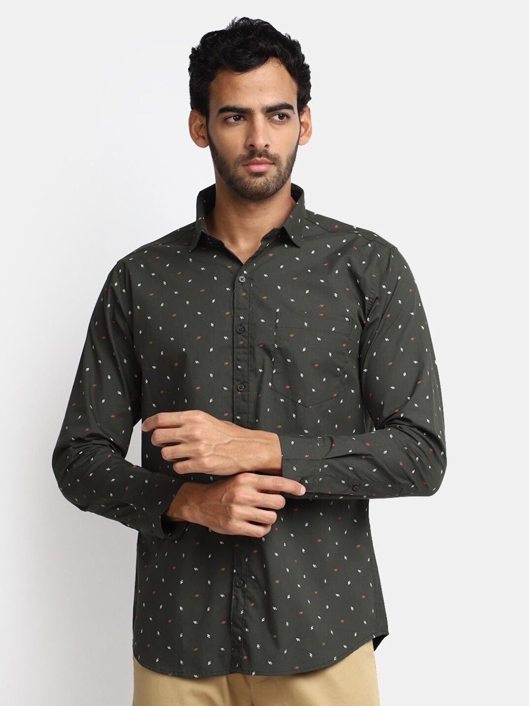 V-Mart Micro Ditsy Printed Spread Collar Long Sleeve Pocket Cotton Casual Shirt, Green
V-Mart Micro Ditsy Printed Spread Collar Long Sleeve Pocket Cotton Casual Shirt, Green