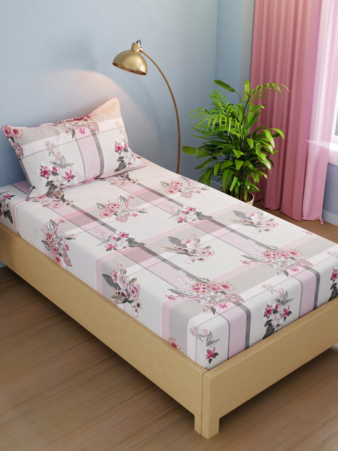 BIANCA Rivera White & Green Floral 210 TC Microfiber Single Bedsheet with 1 Pillow Cover
BIANCA Rivera White & Green Floral 210 TC Microfiber Single Bedsheet with 1 Pillow Cover