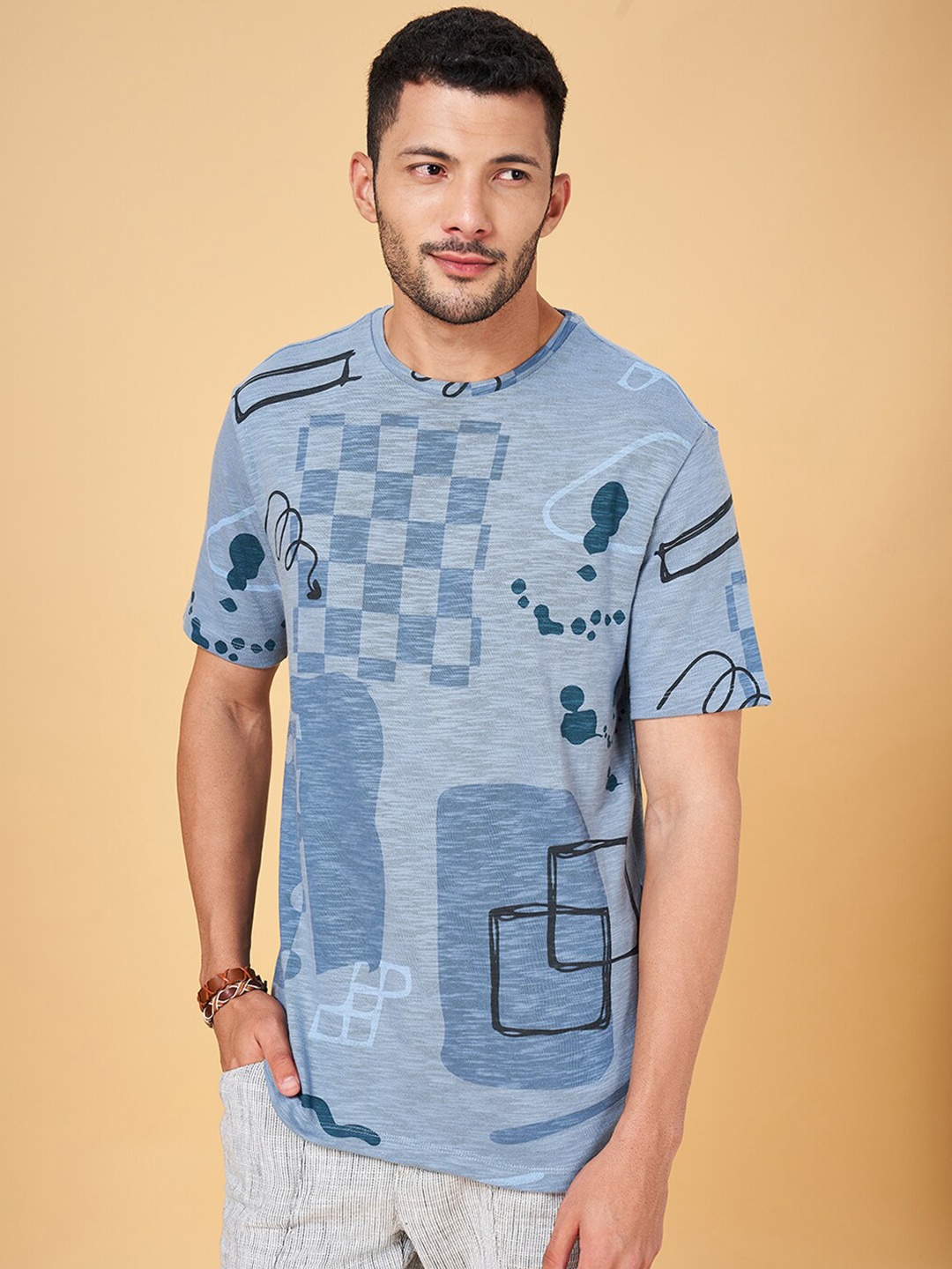7 Alt by Pantaloons Abstract Printed Round Neck Pure Cotton Relaxed Fit T-shirt, Blue
7 Alt by Pantaloons Abstract Printed Round Neck Pure Cotton Relaxed Fit T-shirt, Blue