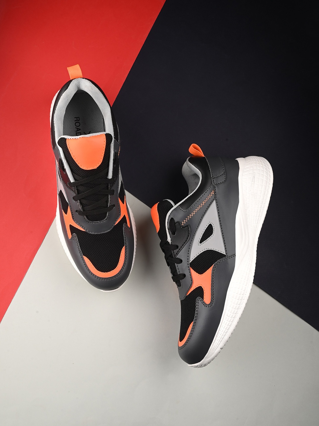 The Roadster Lifestyle Co. Men Black & Orange Colourblocked Lightweight Comfort Sneakers
The Roadster Lifestyle Co. Men Black & Orange Colourblocked Lightweight Comfort Sneakers