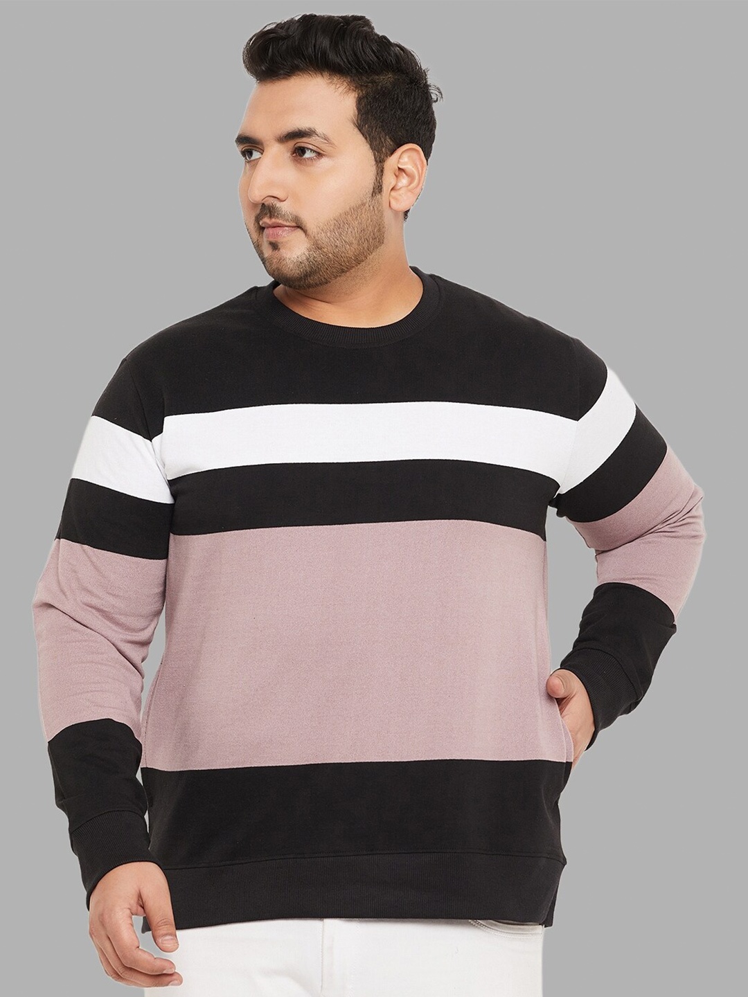 AUSTIVO Colourblocked Fleece Sweatshirt, Black