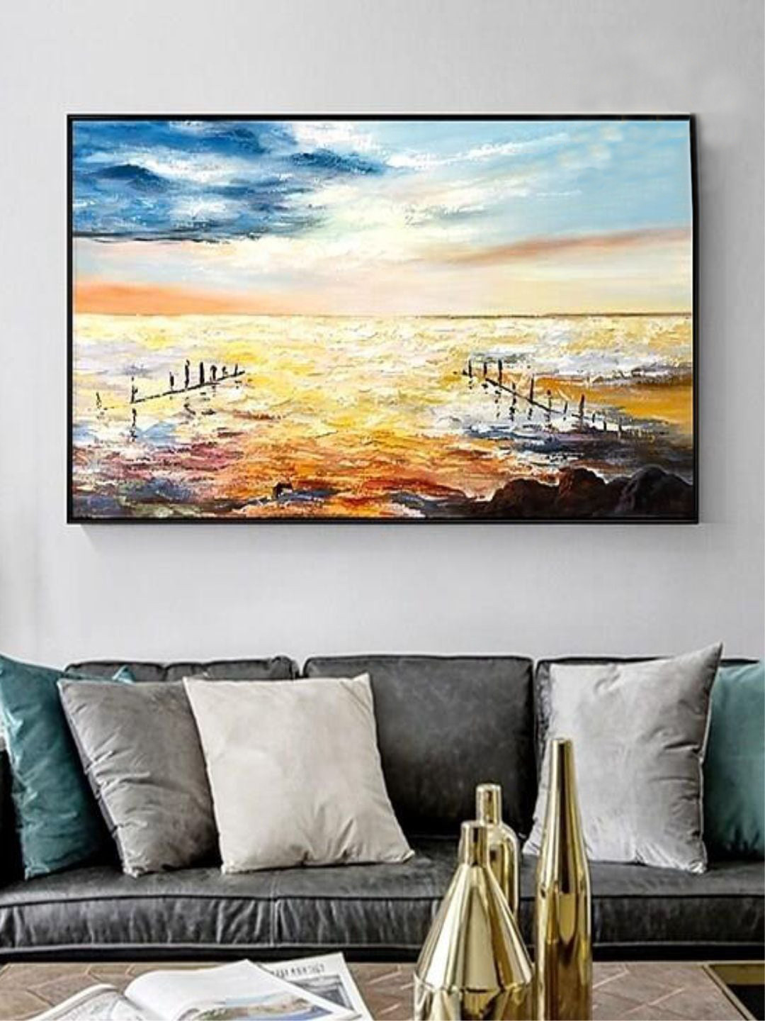 THE HANDMADE FLAIR Blue & Yellow Abstract Painting Wall Art
THE HANDMADE FLAIR Blue & Yellow Abstract Painting Wall Art