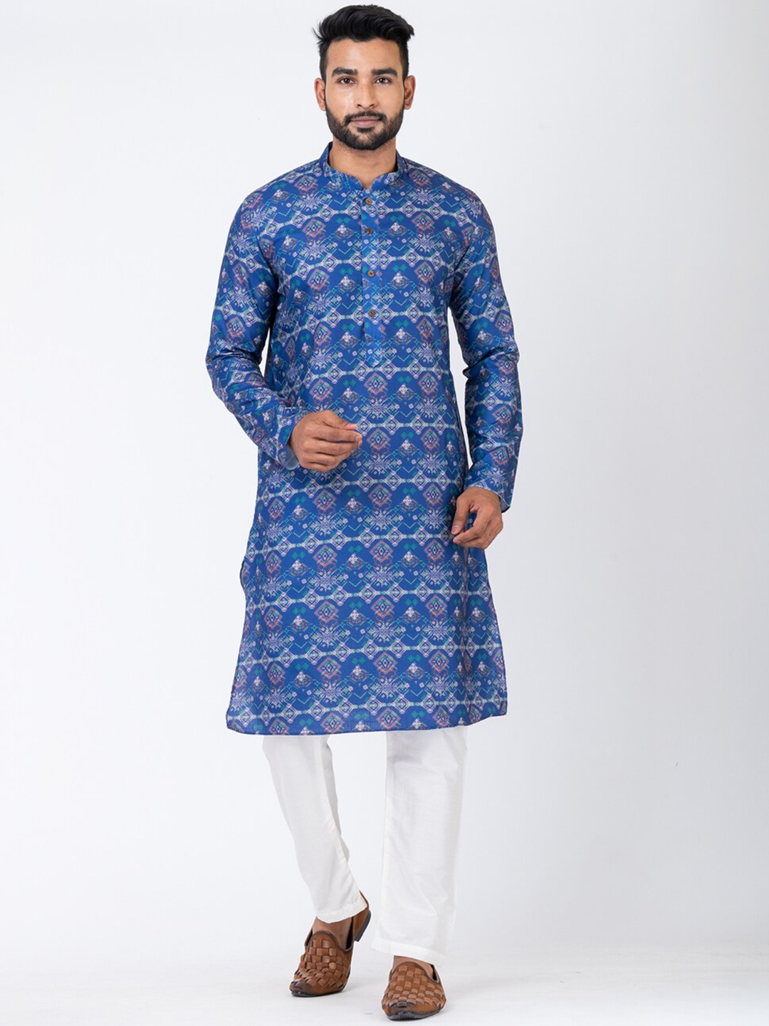 HU - Handcrafted Uniquely Ethnic Printed Mandarin Collar Cotton Linen Straight Kurta, Blue
HU - Handcrafted Uniquely Ethnic Printed Mandarin Collar Cotton Linen Straight Kurta, Blue