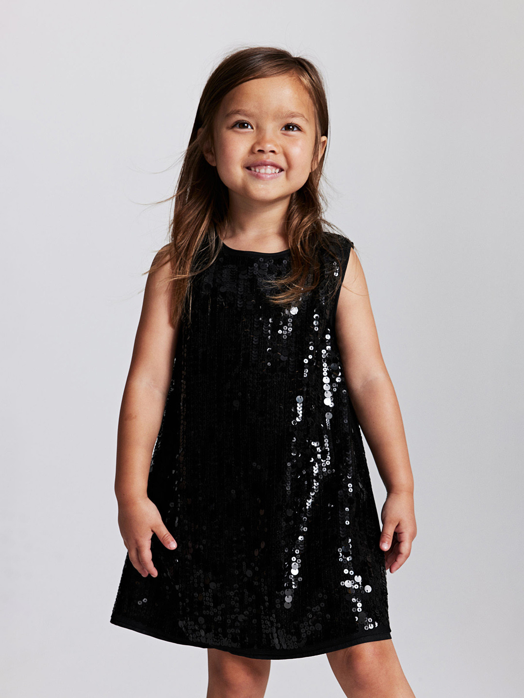 H&M Girls Sequined A-Line Dress, Black 
H&M Girls Sequined A-Line Dress, Black