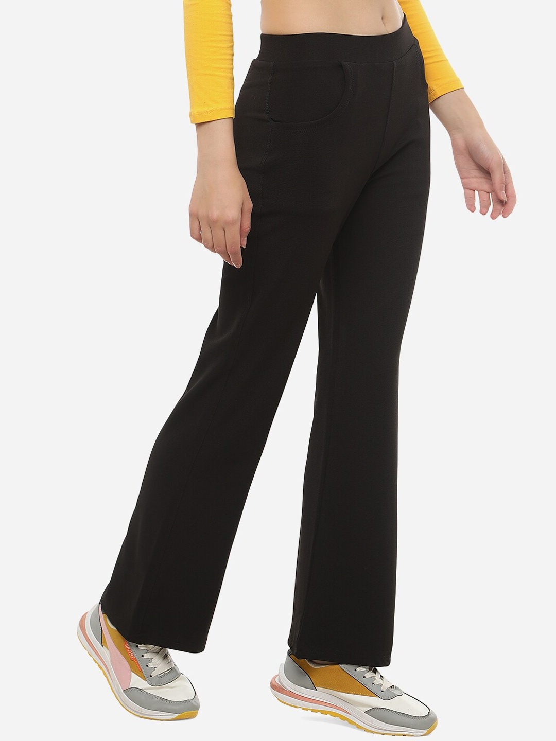 FITHUB Women Relaxed Straight Leg Flared High-Rise Easy Wash Cotton Bootcut Trousers, Black
FITHUB Women Relaxed Straight Leg Flared High-Rise Easy Wash Cotton Bootcut Trousers, Black