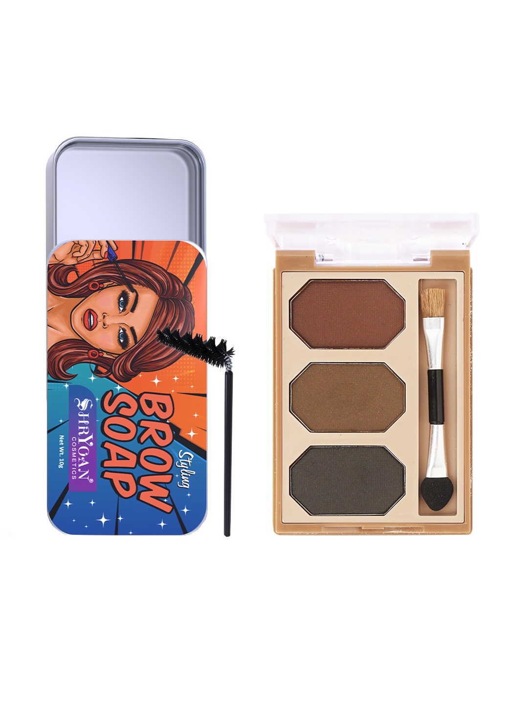 SHRYOAN Set Of 2 Brow Soap & Eyebrow Finishing Powder, Multi
