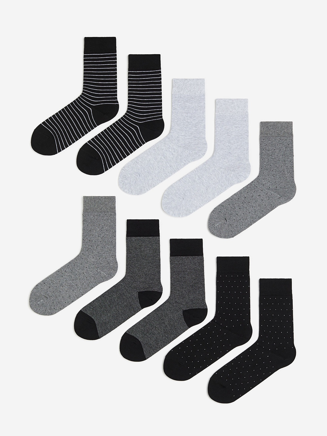 H&M Men 10-Pack Socks, Grey