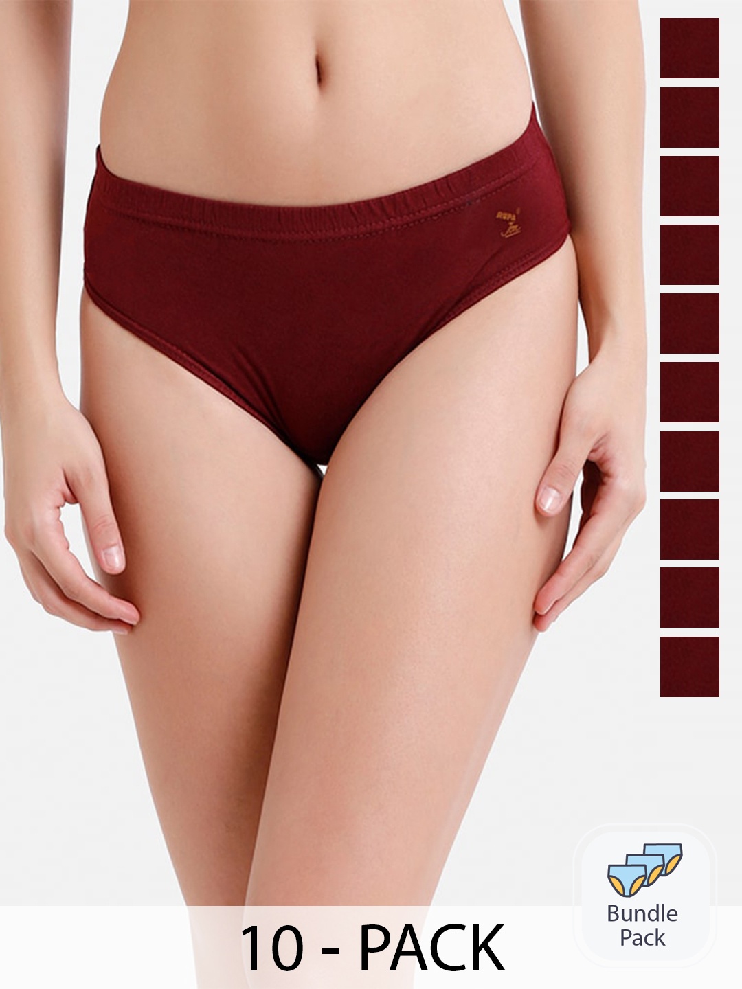 Rupa Jon Pack Of 10 Assorted Cotton Hipster Briefs