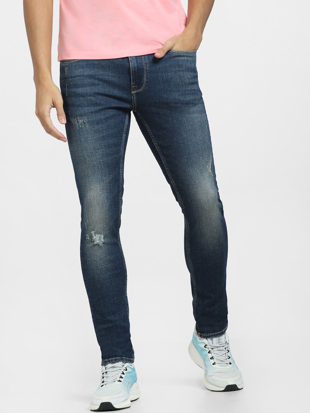 Jack & Jones Skinny Fit Low Rise Mildly Distressed Light Fade Stretchable Jeans, Blue
Jack & Jones Skinny Fit Low Rise Mildly Distressed Light Fade Stretchable Jeans, Blue