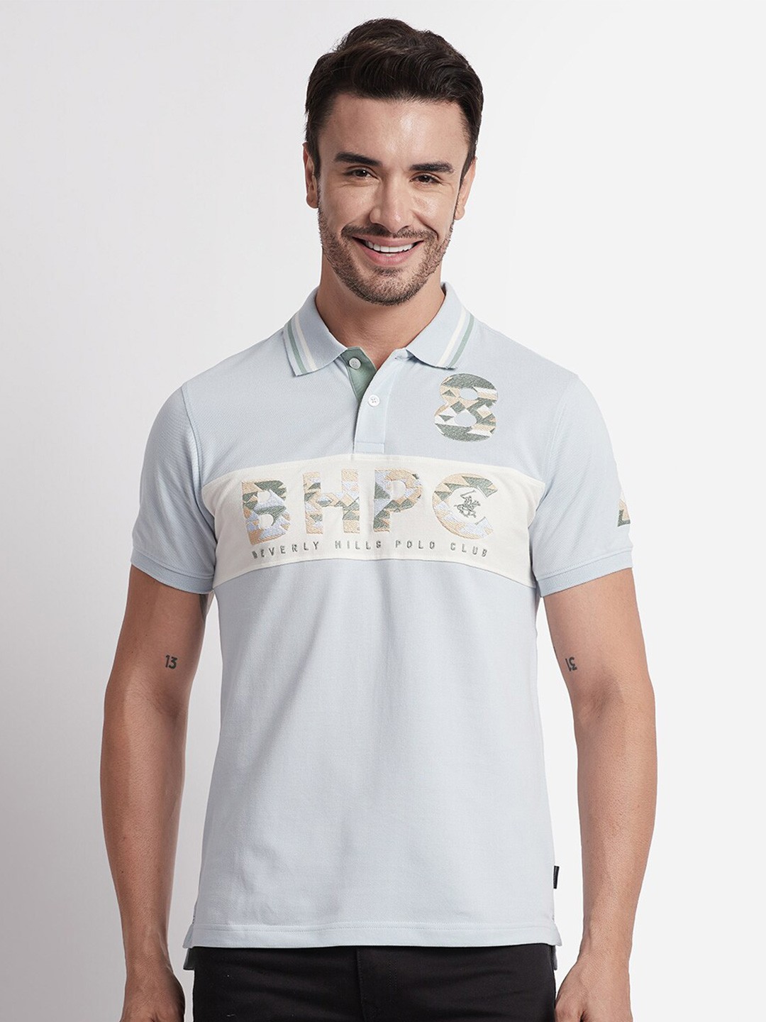Beverly Hills Polo Club Typography Printed Polo Collar Regular Fit Cotton T-Shirt, Blue
Beverly Hills Polo Club Typography Printed Polo Collar Regular Fit Cotton T-Shirt, Blue