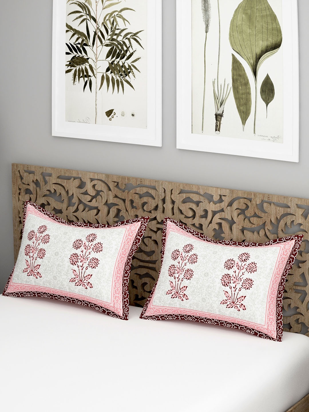 Salona Bichona Jaipuri Pink & White 2 Pieces Printed 120 TC Pure Cotton Pillow Covers
Salona Bichona Jaipuri Pink & White 2 Pieces Printed 120 TC Pure Cotton Pillow Covers