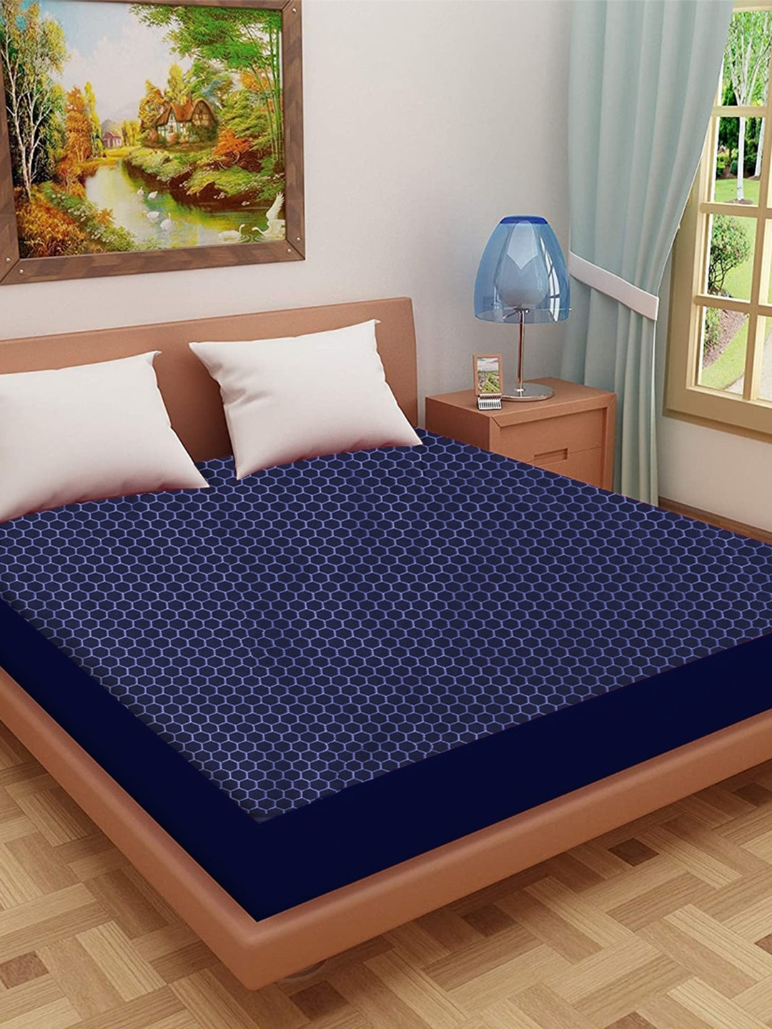 Adbeni Blue Self Design 200 GSM Jacquard Cotton Smooth Waterproof Mattress Protector, Navy blue
Adbeni Blue Self Design 200 GSM Jacquard Cotton Smooth Waterproof Mattress Protector, Navy blue