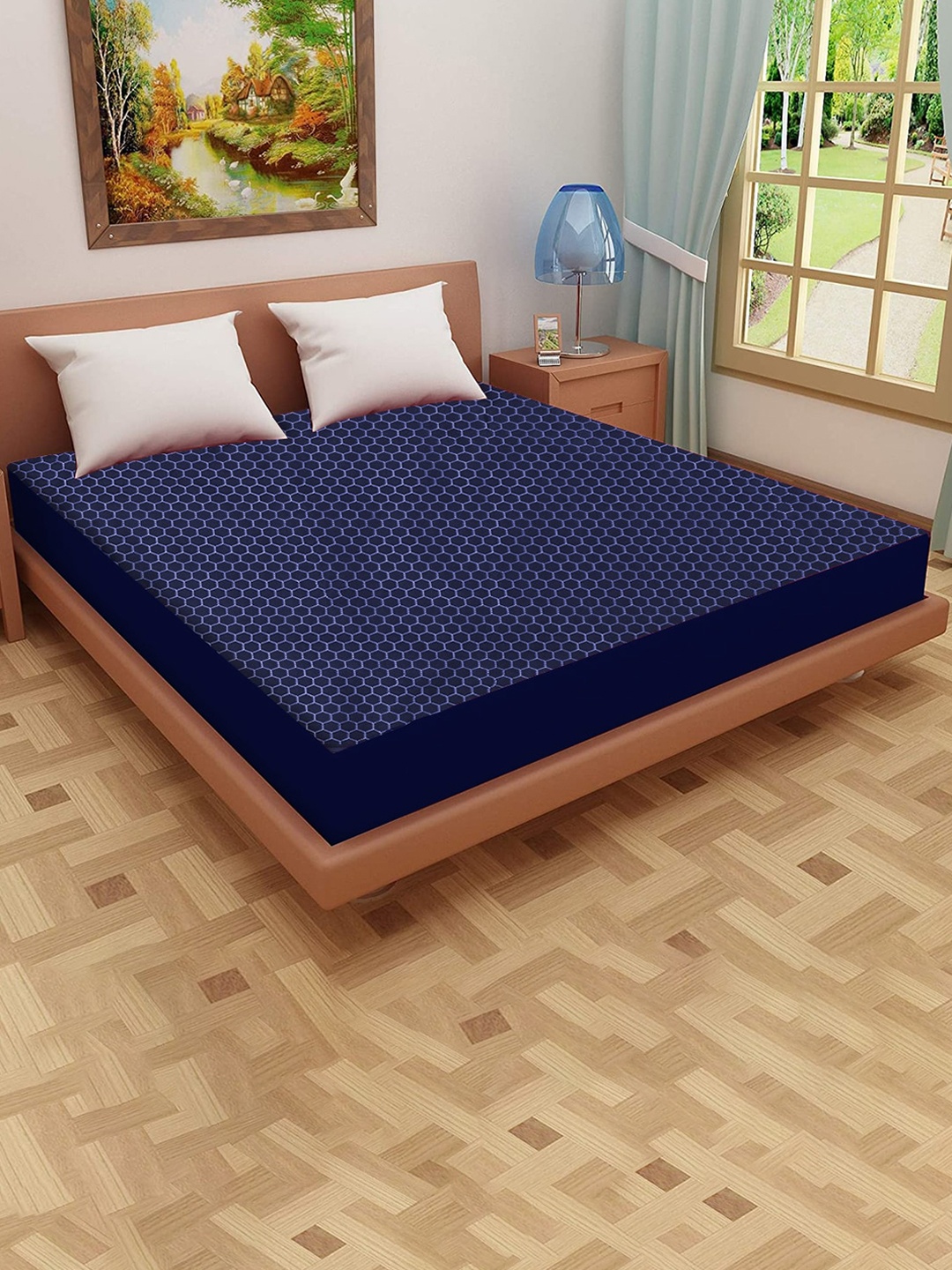 Adbeni Blue Self Design 200 GSM Jacquard Cotton Smooth Waterproof Mattress Protector, Navy blue
Adbeni Blue Self Design 200 GSM Jacquard Cotton Smooth Waterproof Mattress Protector, Navy blue